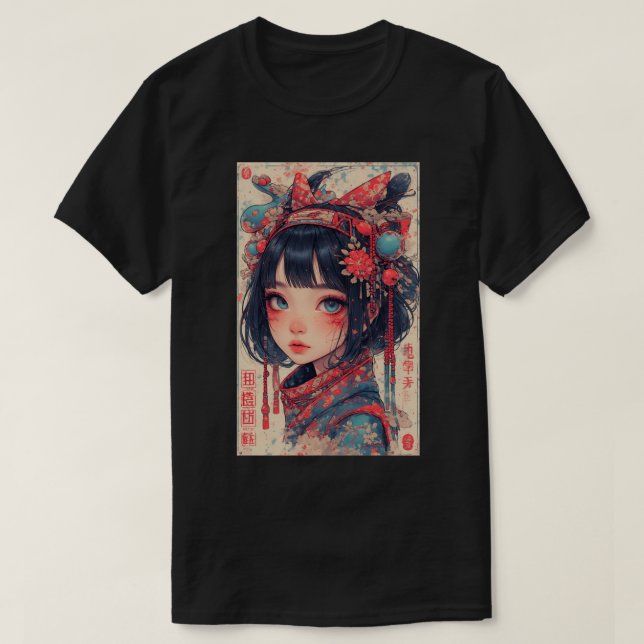 Japanese Anime Girl Fantasy Art 03 T Shirt (Design framsida)
