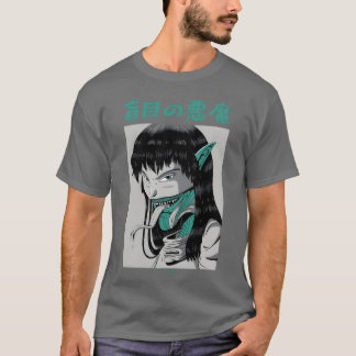 Japanese anime scary creepy face Japanese anime sc T Shirt