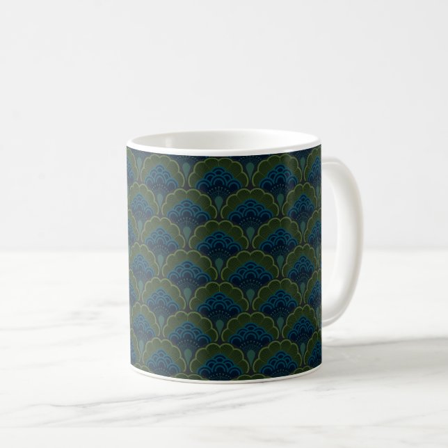 Japanese art deco style_Deep Forest Kaffemugg (Framsida höger)
