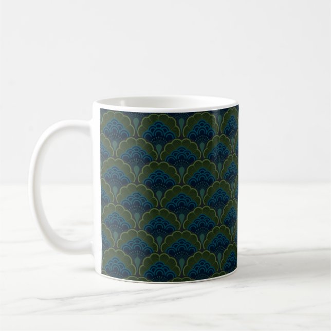 Japanese art deco style_Deep Forest Kaffemugg (Vänster)