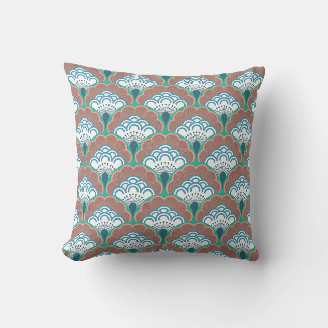 Japanese art deco style_ Oriental Kudde (Framsida)