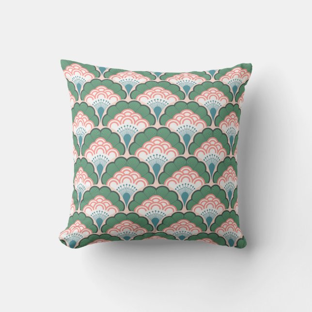 Japanese art deco style_ Tropical Kudde (Framsida)