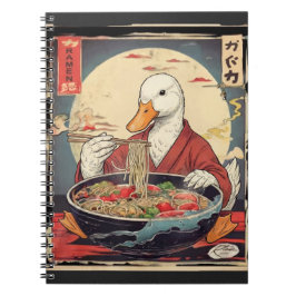 Japanese Art Duck Eating Ramen Ukiyo for students  Anteckningsbok