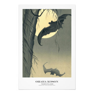 Japanese Art Print - Ohara Koson - Bats Fototryck