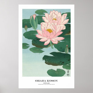 Japanese Art Print - Ohara Koson - Water Lilies Poster