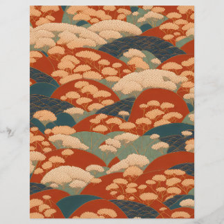 Japanese asbtract kimono pattern scrapbook paper