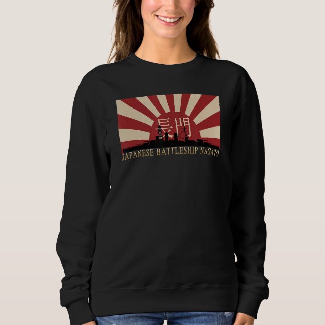 Japanese Battleship Nagato Rising Sun Flag T Shirt (Framsida)