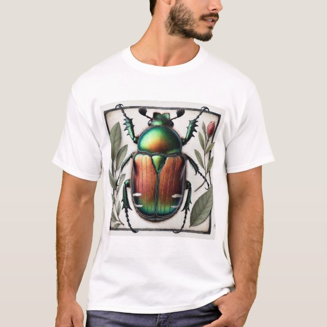 Japanese beetle painting 110924IREF232 - Watercolo T Shirt (Framsida)