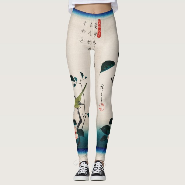 JAPANESE BIRD PRINT Leggings (Framsida)