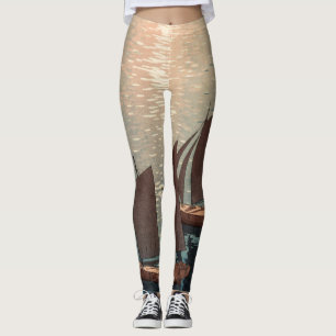 JAPANESE BOATS PÅ VATTEN TRYCKT Leggings