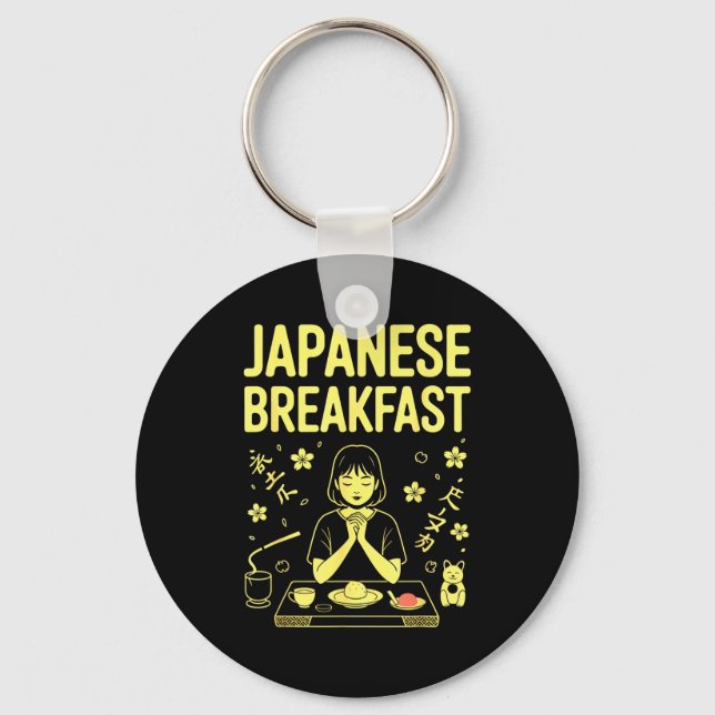 Japanese Breakfast Zen Morning Miso Rice Tea Graph Nyckelring (Framsida)