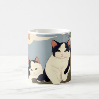 Japanese Cats Blossom Tree Mug – Ukiyo-e Style Kaffemugg