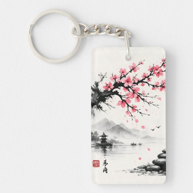 Japanese Cherry Blossom Ink Wash Painting - Zen (Framsidan)