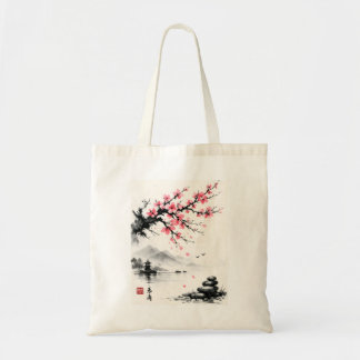 Japanese Cherry Blossom Ink Wash Painting - Zen Tygkasse