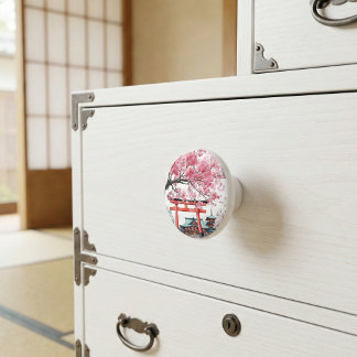 Japanese Cherry Blossom Sakura Floral Drawer Pull Knopp