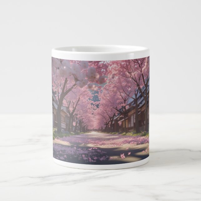 Japanese Cherry Blossom Sakura Mug - Day & Night S Jumbo Mugg (Framsidan)