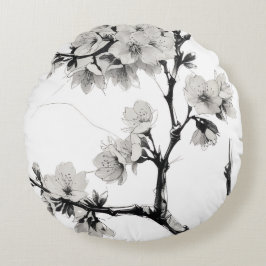 Japanese Cherry Blossom Sakura Rund Kudde