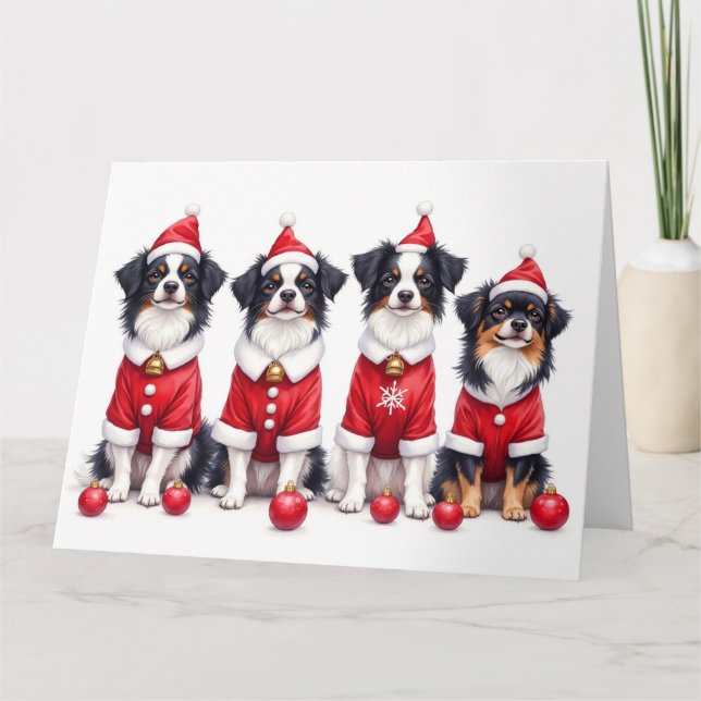 Japanese Chin Christmas Dress Santa Hat Kort (Framsida)