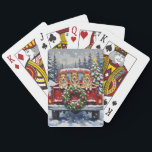 Japanese Chin Christmas Red Truck Holiday Casinokort<br><div class="desc">Bring exotic, charming grace to your holiday season with this adorable Japanese Chin Christmas design! This festive scene features three elegant, expressive-eyed Japanese Chins sitting contentedly in the back of a classic red pickup truck, nestled in a picturesque snowy winter forest. The vintage truck is adorned with a vibrant Christmas...</div>