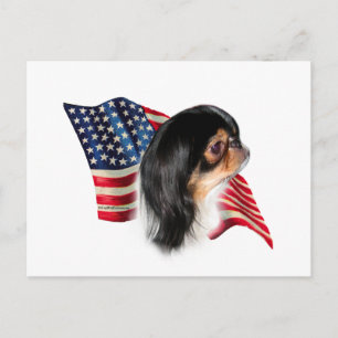 Japanese Chin Flagga Vykort