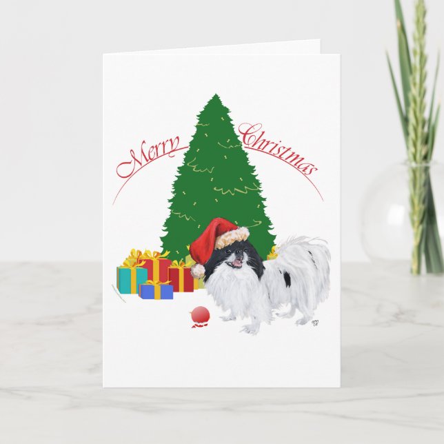 Japanese Chin God Jul Helgkort (Framsida)