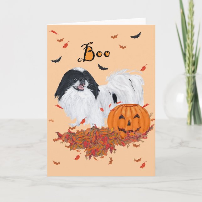 Japanese Chin Halloween Kort (Framsida)