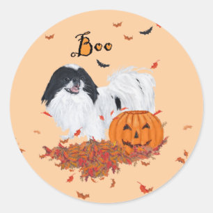 Japanese Chin Halloween Runt Klistermärke