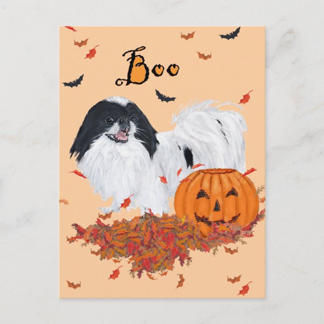 Japanese Chin Halloween Vykort (Framsida)