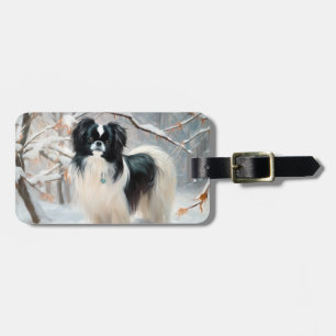 Japanese Chin Låt det snöa jul Bagagebricka