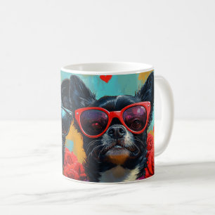 Japanese Chin med hjärtrusor Alla hjärtans dag Kaffemugg