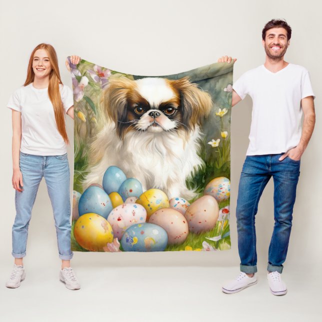 Japanese Chin med påskägg Fleecefilt (På plats)