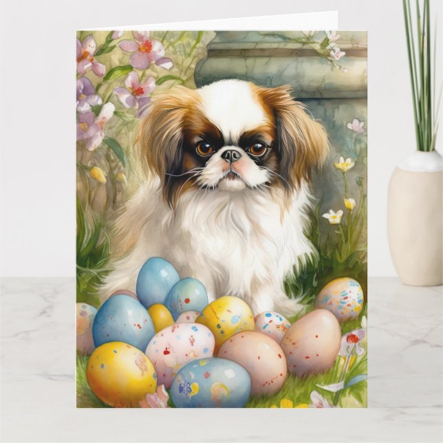 Japanese Chin med påskägg Kort (Framsida)