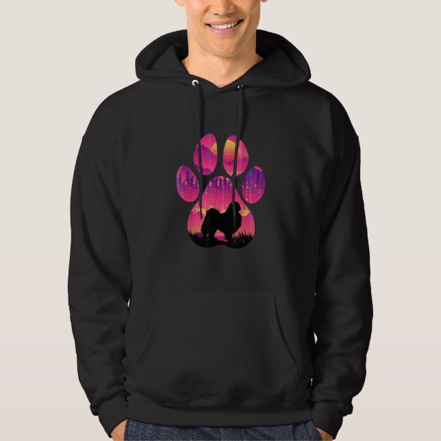 Japanese Chin Paw Mom Dad Dog  Women Men Hoodie (Framsida)