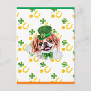 Japanese Chin Shamrock St. Patricks Day Helg Vykort