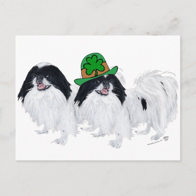 Japanese Chin St. Patrick's Day Vykort (Framsida)