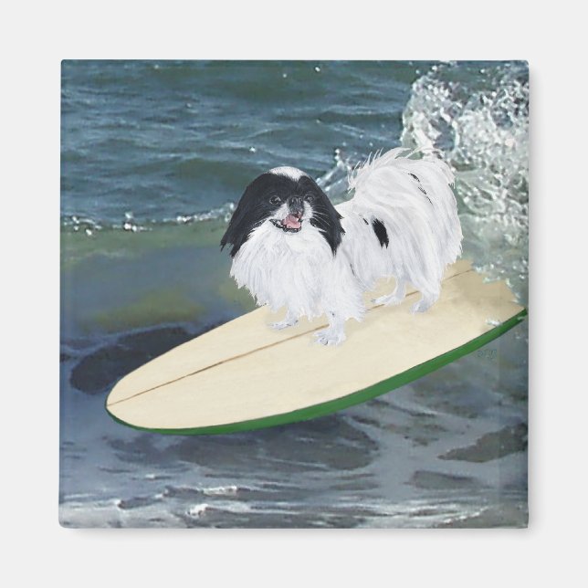 Japanese Chin Surfing Magnet (Framsidan)