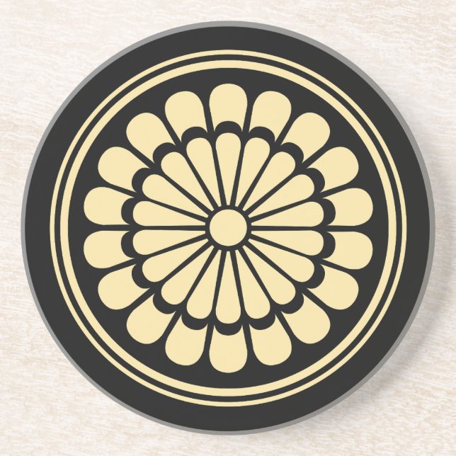 Japanese Chrysanthemum Crest (Kamon) Underlägg (Framsidan)