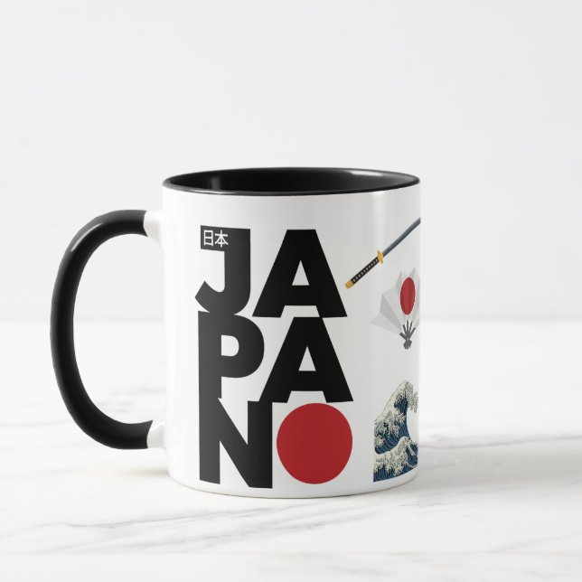 Japanese Coffee Mug, Kanji Mug, Japan Mug Mugg (Vänster)