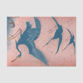 JAPANESE CRANE-vävnadspapper, BLÅ OCH ROSA