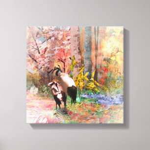 JAPANESE CRANES "Stigning Sol"-Kanvastrycket Canvastryck