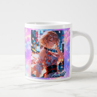 Japanese Cyberpunk Anime Girl Poster | Neon City Jumbo Mugg