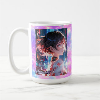 Japanese Cyberpunk Anime Girl Poster | Neon City Kaffemugg
