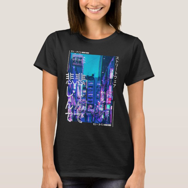 Japanese Cyberpunk Tokyo Streetwear Aesthetic Grap T Shirt (Framsida)