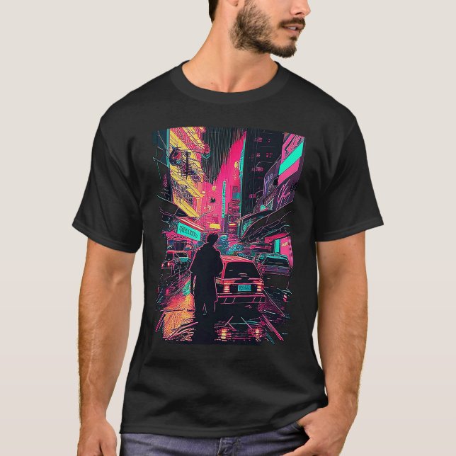 Japanese Cyberpunks Tokyo Streetwear Aesthetic Gra T Shirt (Framsida)