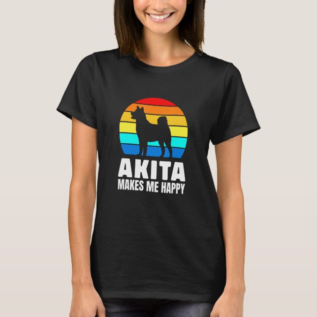 Japanese dog breed lovers Akita T Shirt (Framsida)