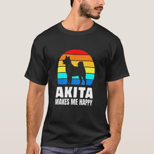 Japanese dog breed lovers Akita T Shirt (Framsida)