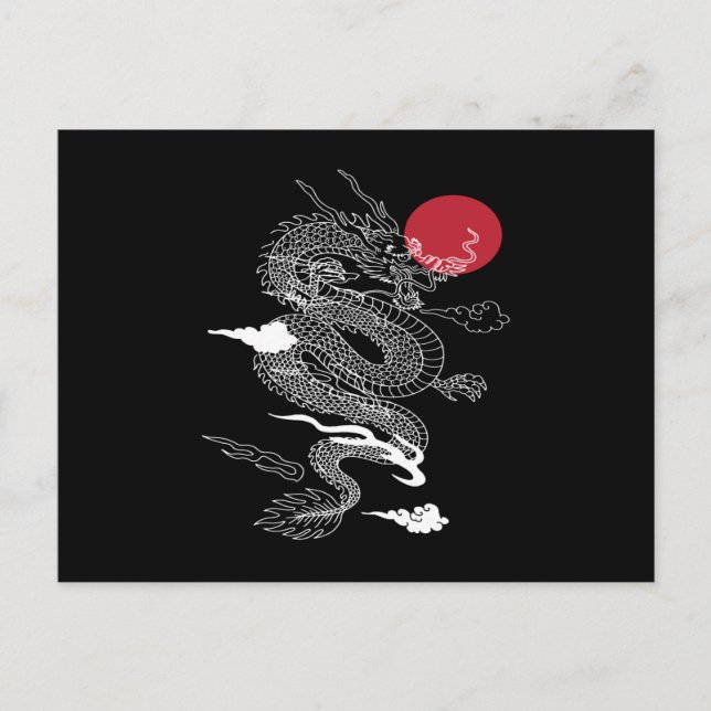 Japanese Dragon Asia Fantasy Vykort (Framsida)