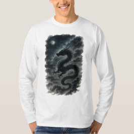 【Japanese Dragon Moon Long Sleeve T-Shirt】 T Shirt
