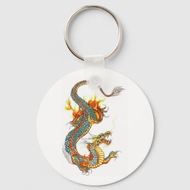 JAPANESE FÄRGAD DRAGON NYCKELRING (Framsida)