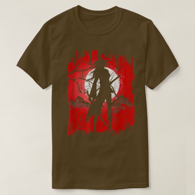 Japanese Female Samurai Shadow Girl, Samurai  (2) T Shirt (Design framsida)